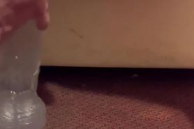 hands free p spot gasm leaking cock