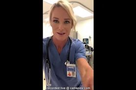 Hot Nurse Exposing and Fingering Herself