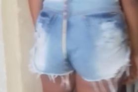 Big Booty Latina Dance in Jean Shorts