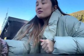 Teen slut fucked by the stranger in the back seat of th