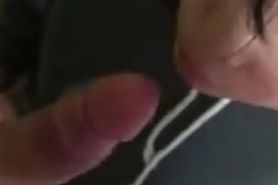 cute korean girl giving blowjob