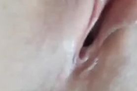 Alison fingers her cunt as her pussy juice drips