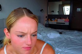 Hot fit body teen blonde get facial after hard pounding