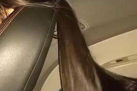 Jerk if with her hair