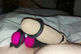 Wank in tan nylon
