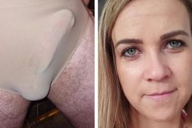 Iwonki  mokre satynowe majtki zalane sperma