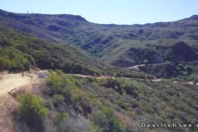 Brunette babe Violet Rain fucks her handsome coach Jay 