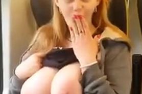 Cukierkova flashing Titts in Train