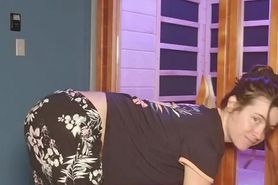 Trying Out Her New Sauna