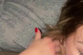 A beautiful girl sucks her mans cock