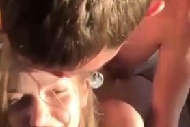 Hot teen get load of cum on ass after hard doggy poundi