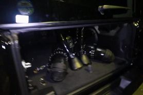 Asian latex slave bound for transport to exercise groun