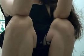 pretty asian in toilet