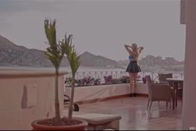 Kelly Madison Playing Poolside