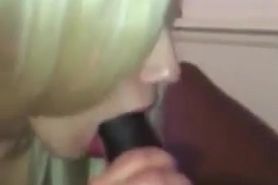 Amateur White Blonde Slut Sucking BBC