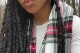 Black teen gets off in the woods