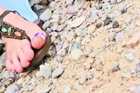 MILF up skirt outdoors