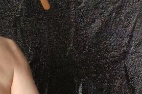 Practicing holding it in the mouth with a toy stick