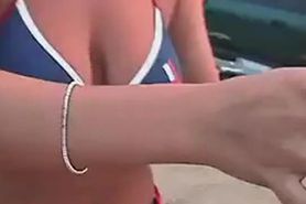 Dr Julie Krell Hall flashes sunburnt tits spring break