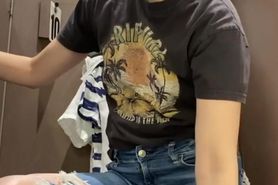 Braless woman changing room hidden cam