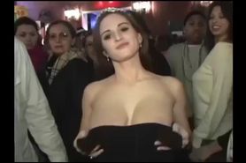 Dr. Katie Crifasi showing her big tits on Bourbon St