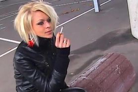 Smoking Leather Jacket Girl