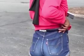 Denim wedgie on the street