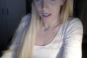 Attractive Blonde T-Girl masturbating  Live at Webcam P