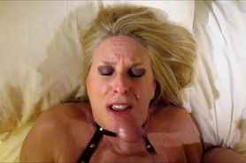 CumslutBeth swallows a thick load of hot creamy cum