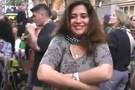 Biz woman Lucy drops impressive rack at Mardi Gras