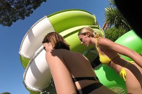 Sexy Candid White Girl Ass In Yellow Bikini