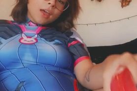 Dva takes a 12in dildo