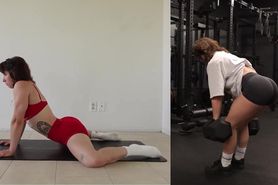 Nerdy gym woman glasses ppole dancing face cream