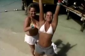 Crystal Cline no face titty flash spring break