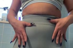 Making myself cum for my boyfriend in my sisters bathro