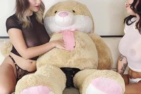 A little girl on girl action