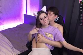 Cute Lily gives blowjob