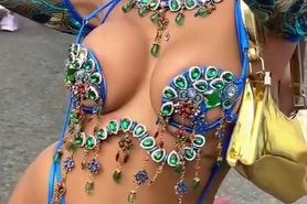 Full Bodied Carnival Girl Shows Assets