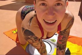 Redhead spandex weedgie