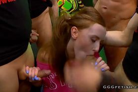 Linda sweet shows anal with blowjob lying on the back