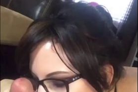 Brunette teen slut with glasses fucks her boyfriend mor