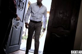 Perverted redhead wife with a big ass sucks a cock