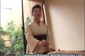 Asian Japanese Geisha Giving An Happy End To Guy