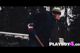 Horny brunette teen sucks a boyfriends big hard dick