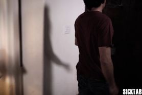 Perverted horny blonde with big tits sucks a big cock