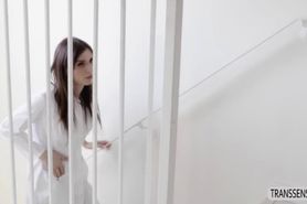 Petite Shemale Korra Del Rio gives massage and blowjob