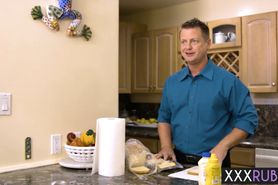 Sexy wet blonde stepdaughter massage a lonely stepdad