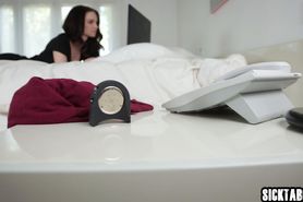 Hypnotized brunette teen banged by a guy and hot MILF