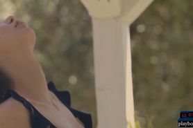 Perky big tits blonde model from Europe striptease