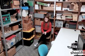 Petite brunette teen sucks a LP officers big thing